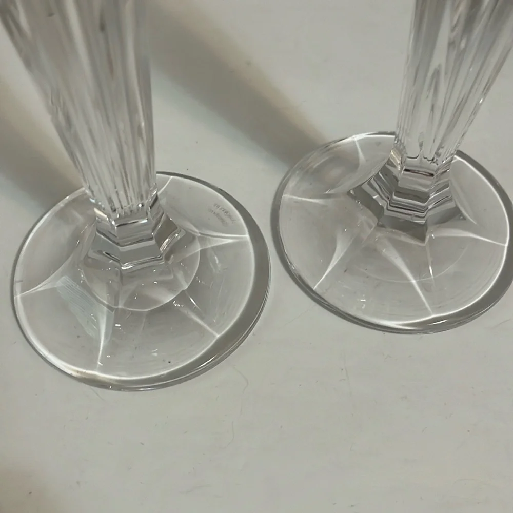 Marquis by Waterford crystal glass candleholders set of two clear heavy crystal